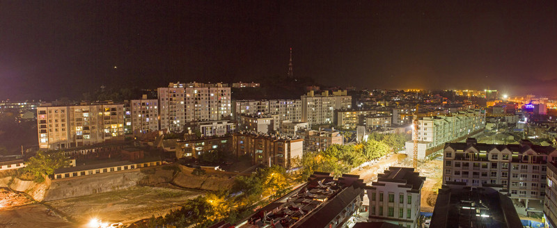 云南省普洱市鳥瞰圖夜景