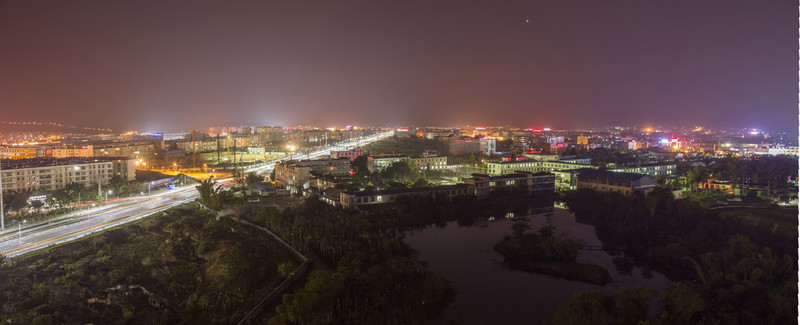 云南省普洱市鳥瞰圖夜景