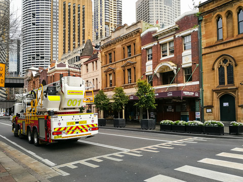 悉尼老城街景消防車