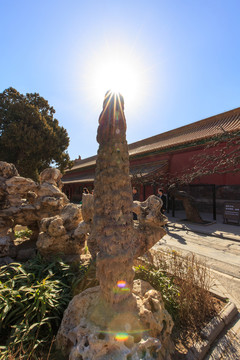 北京故宮御花園觀賞石奇石