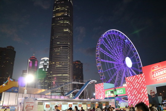 香港中環(huán)夜景 摩天輪