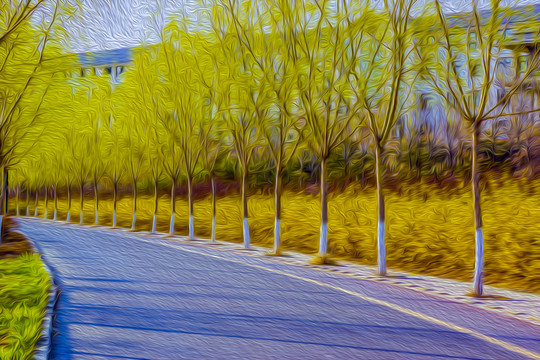 道路風(fēng)景畫