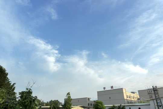 藍(lán)天白云廠區(qū)廠房