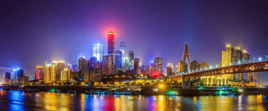 重慶夜景鳥瞰  全景大畫幅