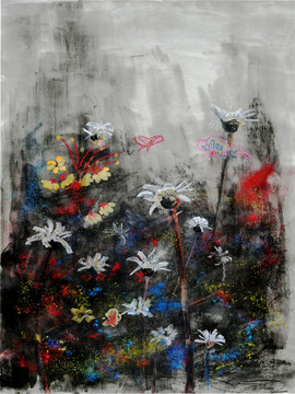 花卉家紡圖案花紋 朵花描稿設計