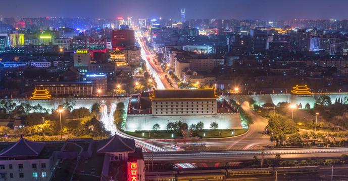 西安街景夜景