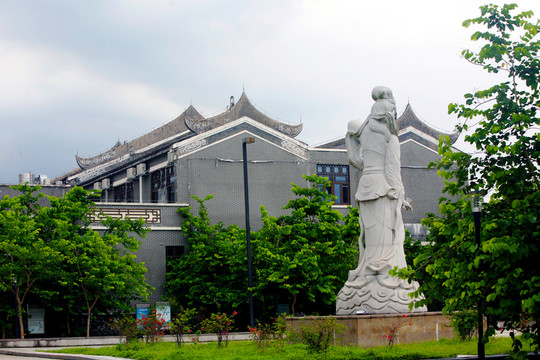 徽派建筑 仙姑雕塑