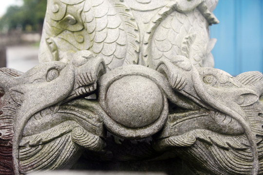 二龍戲珠 石雕 石刻