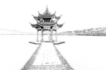 西湖線描 未分層