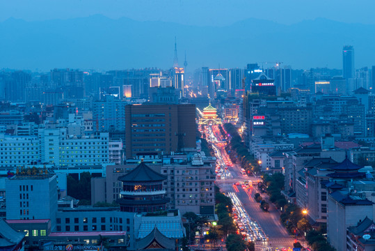 西安北大街夜景