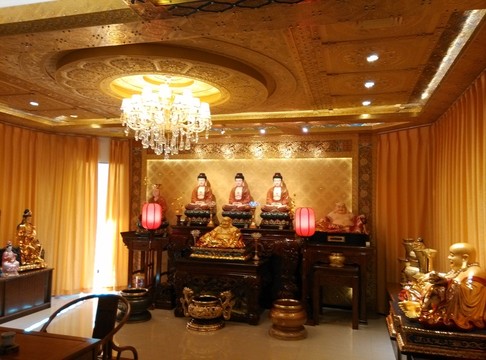 古典藝術(shù)禪堂天花藻井裝修設(shè)計(jì)