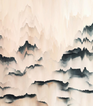 水墨山水 合層