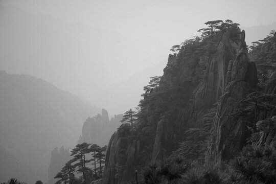 黃山風(fēng)光 水墨黃山