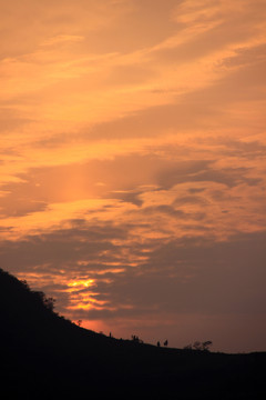 天空 紅霞 夕陽