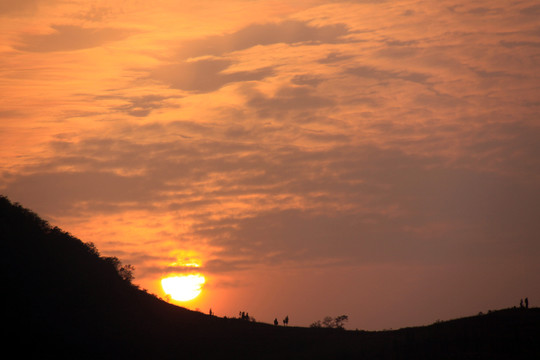 夕陽  天空素材 紅霞