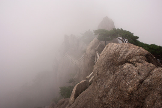 黃山 云海 怪石 石頭 山頂