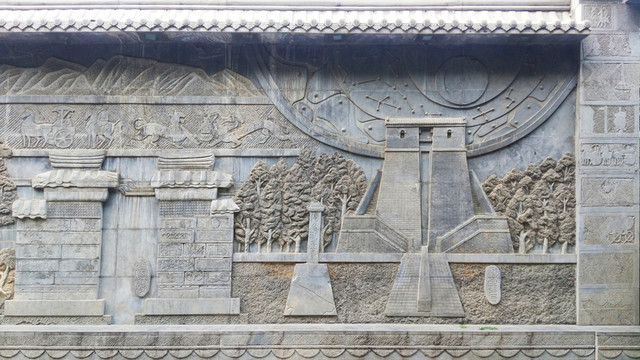 周公測景臺浮雕