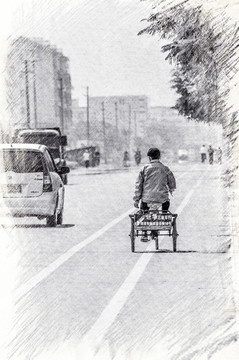 馬路 素描