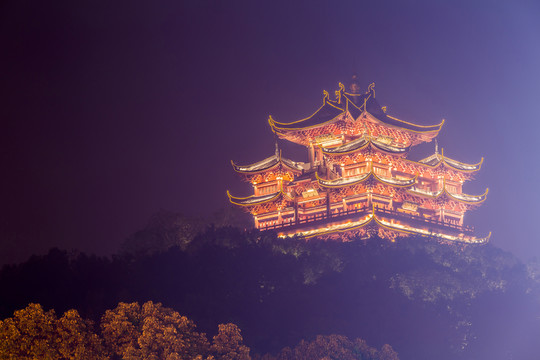 杭州城隍閣夜景