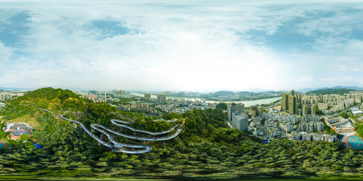 金牛山福道航拍全景圖