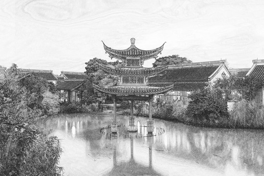 西溪悅榕莊 線稿