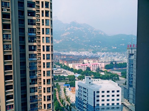 高層俯拍城區(qū)建筑
