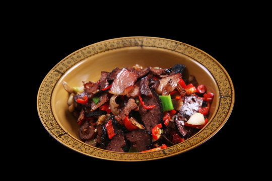 臘肉炒豬血丸子
