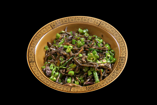 青椒炒火焙魚