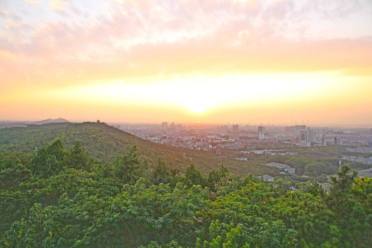 青山夕照 淮南風光 大圖