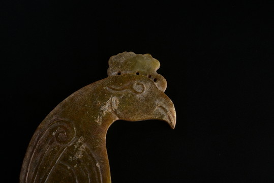玉石 漢代鳳凰玉佩