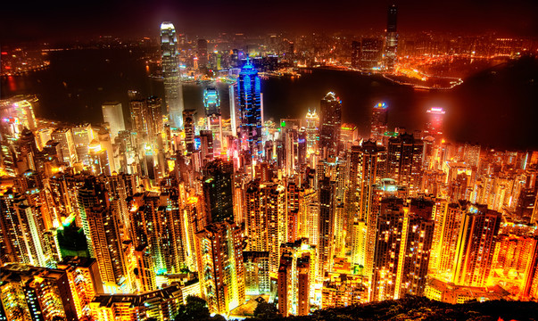 城市夜景之繁華都市建筑