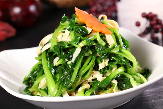雞毛菜炒豆皮