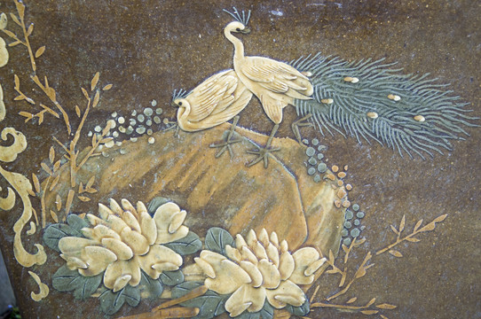 孔雀牡丹圖