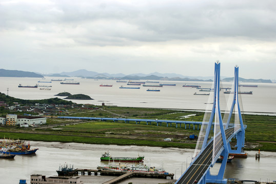 大橋 斜拉橋 港口 碼頭 橋梁