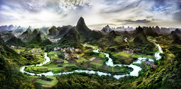 唯美桂林山水全景圖