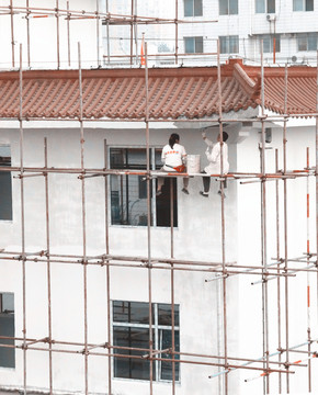 腳手架 夫妻 民工