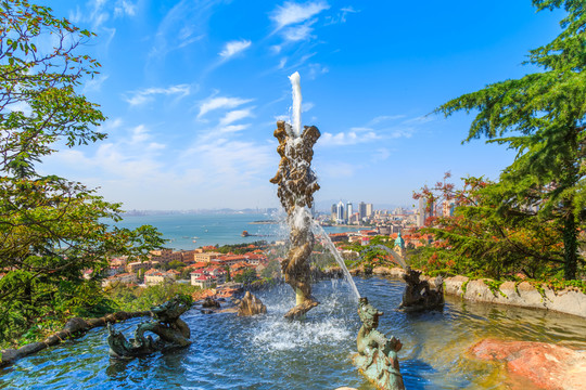 噴泉 水景觀
