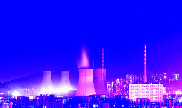 發(fā)電廠夜景
