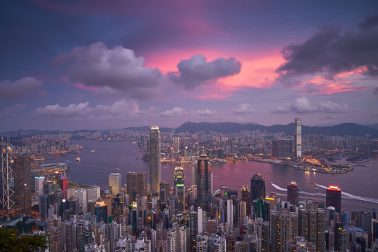 香港商业中心全景图