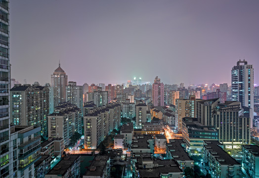城市夜景之上海徐家匯中心區(qū)