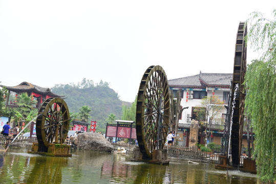 湖北恩施女兒城景區(qū)水車園風(fēng)景