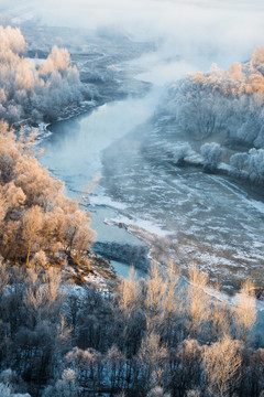 霧凇 雪景 冬天 自然奇觀 樹