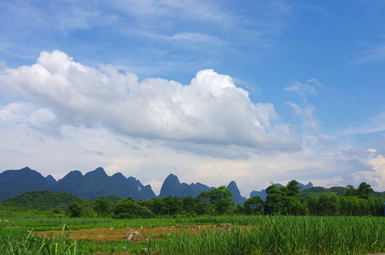 鄉(xiāng)村風(fēng)景 藍(lán)天白云