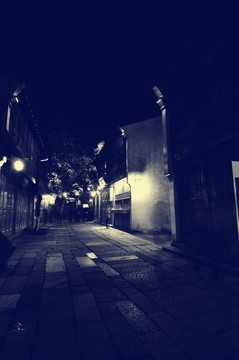 老照片江南古鎮(zhèn)夜景
