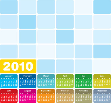 七彩日歷為2010