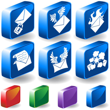 電子郵件3D圖標(biāo)集
