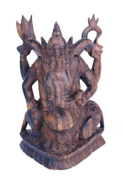 印度教Ganesh神的木制雕像
