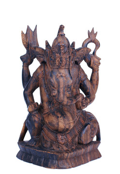 印度教Ganesh神的木制雕像