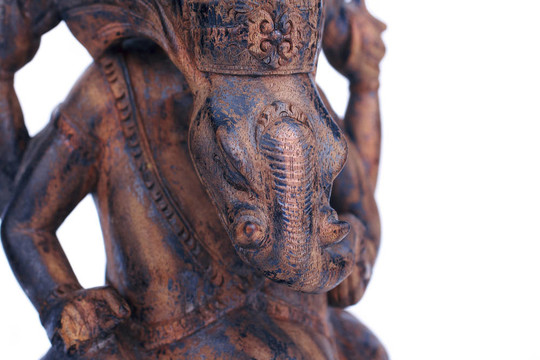 印度教Ganesh神的木制雕像