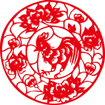 剪紙公雞